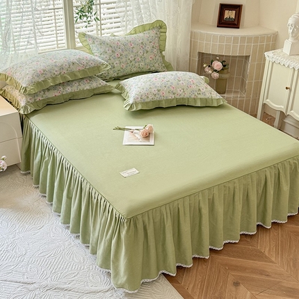 91家纺网 家纺一手货源 找家纺 （总）美达家纺 2025新款全棉纯色单床裙