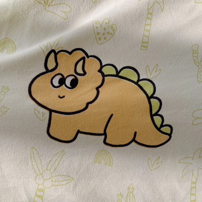 91家纺网 家纺一手货源 找家纺 仟人梦 2025新款水洗棉印花四件套 恐龙日记