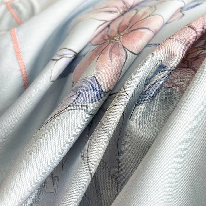 91家纺网 家纺一手货源 找家纺 帛美家纺 2025新款40S莱赛尔天丝棉数码印花四件套 花拾