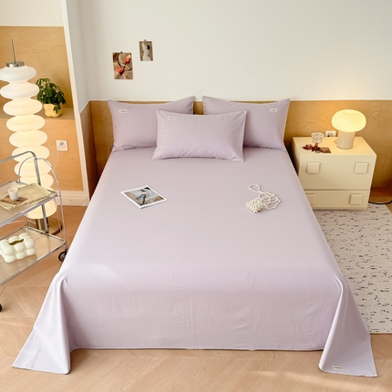 眠博士2025新款全棉老粗布床单 老粗布床单-月光紫