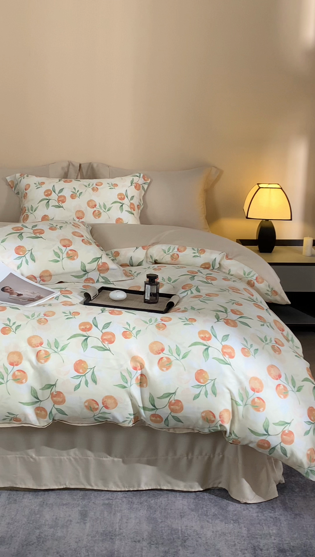 91家纺网 家纺一手货源 找家纺 顾家家居 2025新款莱塞尔数码印花四件套 茉妍