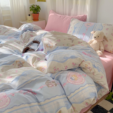 91家纺网 家纺一手货源 找家纺 （总）仟人梦 2025新款水洗棉印花四件套