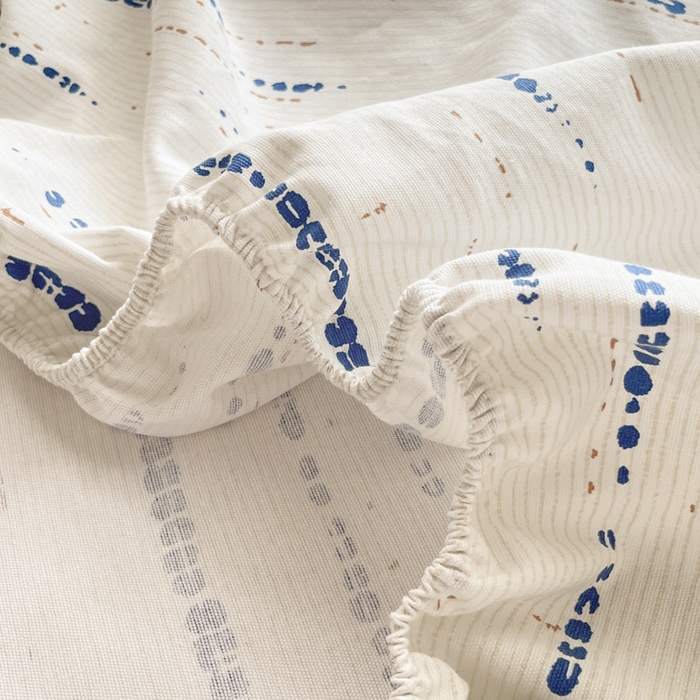 91家纺网 家纺一手货源 找家纺 博雅 2025新款全棉老粗布烫画床笠系列 纹理-滑板龙