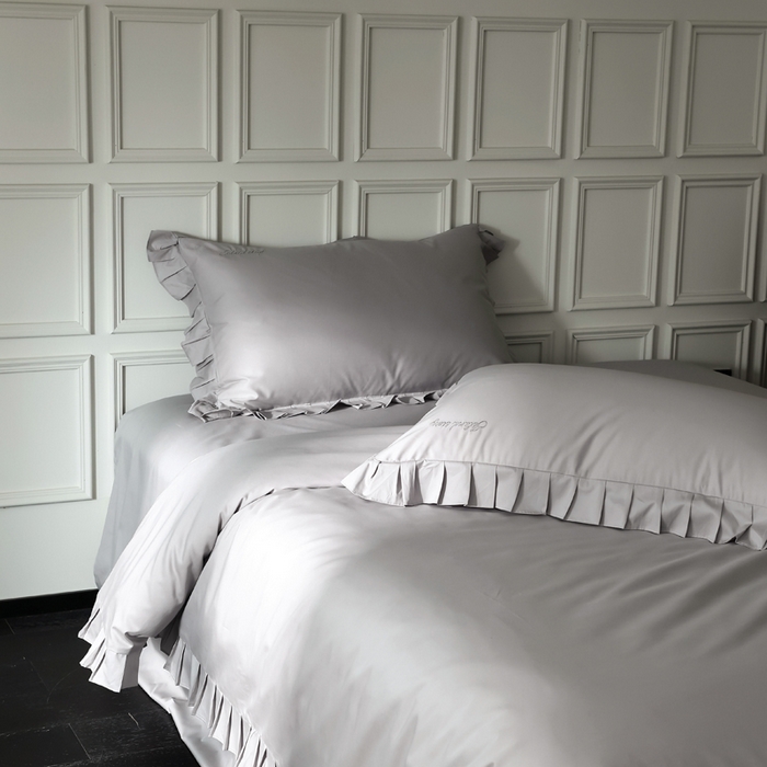 91家纺网 家纺一手货源 找家纺 轩和2025新款lf级80支超柔加密天丝棉四件套拍摄二 控价不低于468 488 巴黎晨雾