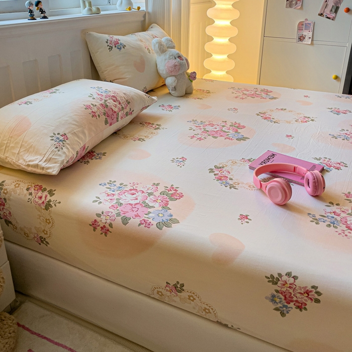 91家纺网 家纺一手货源 找家纺 仟人梦2025新款水洗棉印花床笠 悦夏花季