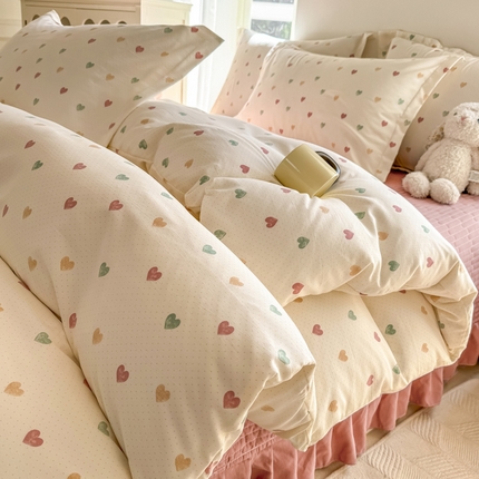 91家纺网 家纺一手货源 找家纺 （总）富之航家纺 2025直播爆款公主风针织棉床盖四件套