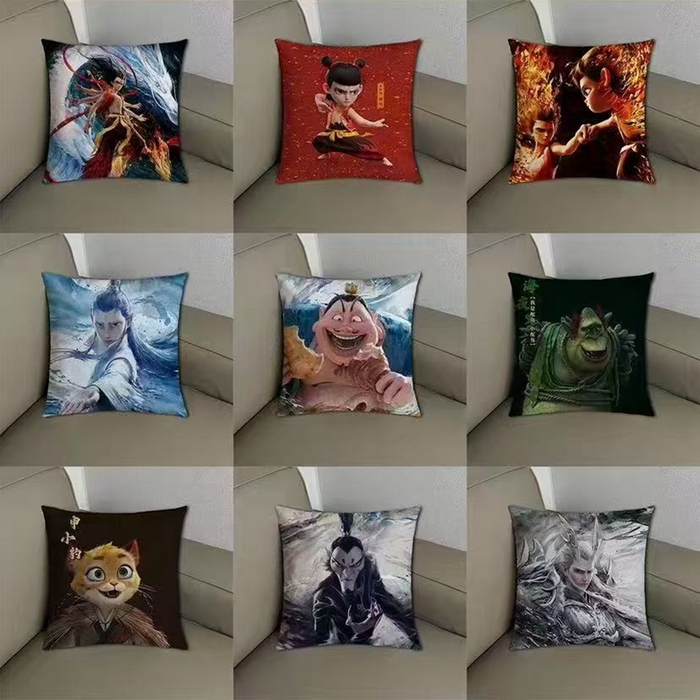 91家纺网 家纺一手货源 找家纺 （总）宇诺家纺 2025新款爆火哪吒系列抱枕靠垫