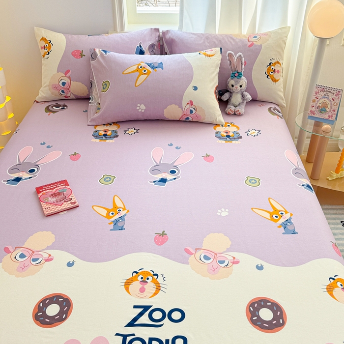 91家纺网 家纺一手货源 找家纺 沐辰 2025沐辰家居-新款正版迪士尼床单床笠 床单--朱迪警官--紫