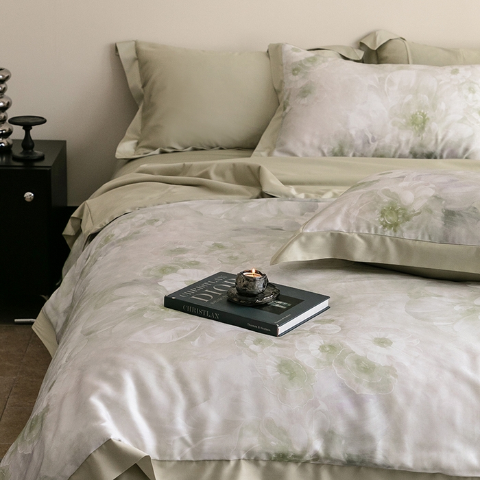 91家纺网 家纺一手货源 找家纺 立奥被业 2025年新款100%莱赛尔夏被莱赛尔夏被四件套天丝夏凉被 天仙子-绿