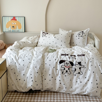 91家纺网 家纺一手货源 找家纺 （总）TT.one 塔塔家居 2025新款全棉卡通毛巾绣四件套