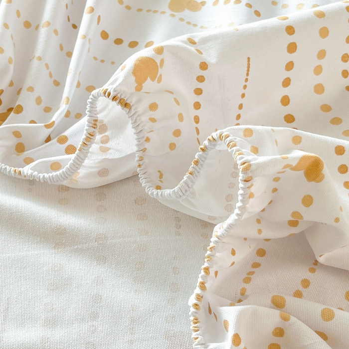 91家纺网 家纺一手货源 找家纺 博雅 2025新款全棉老粗布烫画床笠系列 心动-Bunny兔