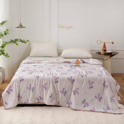 91家纺网 家纺一手货源 找家纺 （总）薇玛仕 2025新款A类牛奶丝针织棉印花大豆夏凉被空调被儿童被