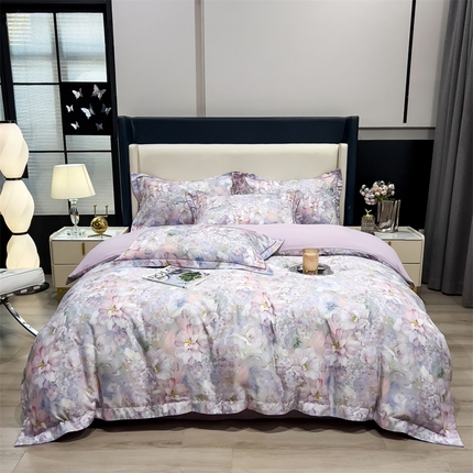 91家纺网 家纺一手货源 找家纺 兄弟坊2025新款兰精天丝数码印花四件套 梦境