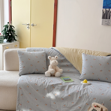 91家纺网 家纺一手货源 找家纺 （总）多米家居 2025新款全棉口袋印花抱枕被