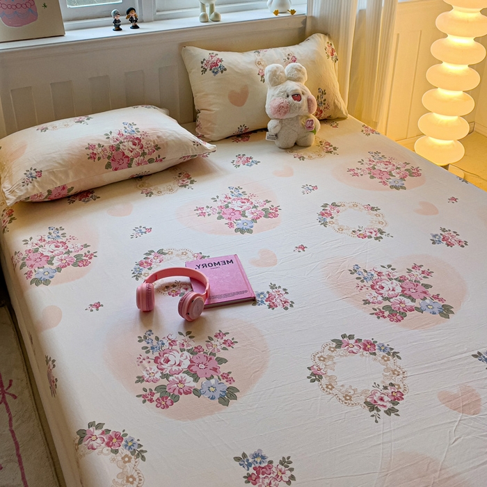 91家纺网 家纺一手货源 找家纺 仟人梦2025新款水洗棉印花床笠 悦夏花季