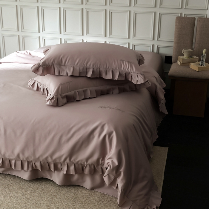 91家纺网 家纺一手货源 找家纺 轩和2025新款lf级80支超柔加密天丝棉四件套拍摄二 控价不低于468 488 香榭蔷薇