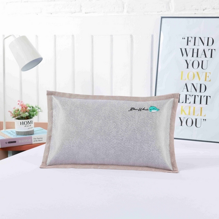 小猫派 2025新款夏季儿童冰丝枕套学生乳胶卡通枕头巾幼儿园宝宝凉爽枕芯套 粉色绣花鲸鱼