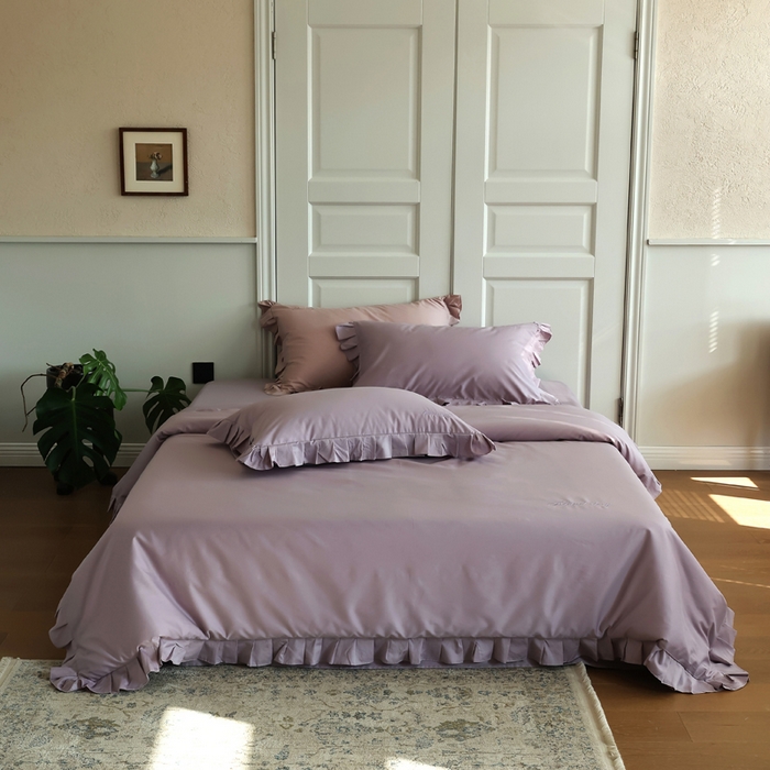 91家纺网 家纺一手货源 找家纺 轩和2025新款lf级80支超柔加密天丝棉四件套拍摄一控价不低于468 488 绒月纪事