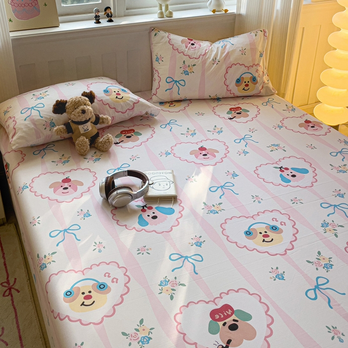 91家纺网 家纺一手货源 找家纺 仟人梦2025新款水洗棉印花床笠 绮丽花城