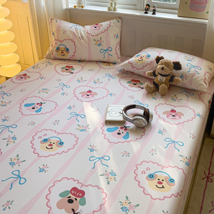 91家纺网 家纺一手货源 找家纺 仟人梦2025新款水洗棉印花床笠 绮丽花城