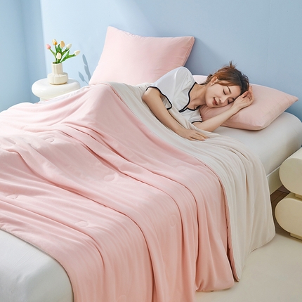 梦恬佳 2025新款高克重A类双拼凉感丝针织棉夏凉被 冰冰草莓