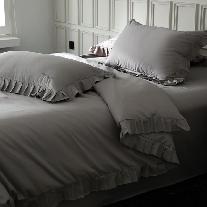 91家纺网 家纺一手货源 找家纺 轩和2025新款lf级80支超柔加密天丝棉四件套拍摄二 控价不低于468 488 巴黎晨雾