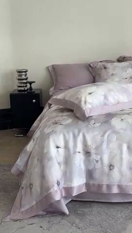 91家纺网 家纺一手货源 找家纺 立奥被业 2025年新款100%莱赛尔夏被莱赛尔夏被四件套天丝夏凉被 邂逅-紫