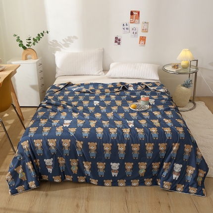 91家纺网 家纺一手货源 找家纺 （总）薇玛仕 2025新款印花凉感丝夏凉被空调被带氨自带凉感夏被