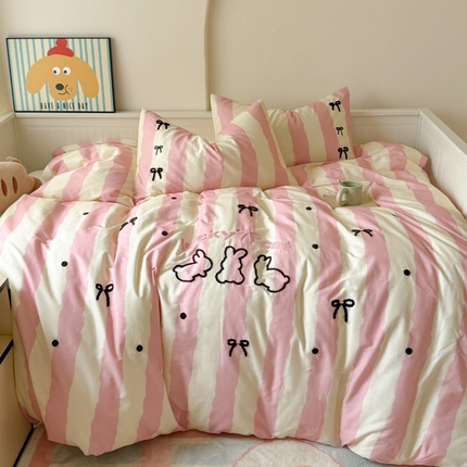 91家纺网 家纺一手货源 找家纺 （总）TT.one 塔塔家居 2025新款全棉卡通毛巾绣四件套