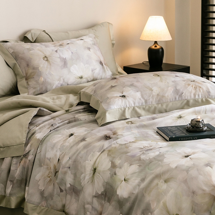 91家纺网 家纺一手货源 找家纺 立奥被业 2025年新款100%莱赛尔夏被莱赛尔夏被四件套天丝夏凉被 邂逅-绿