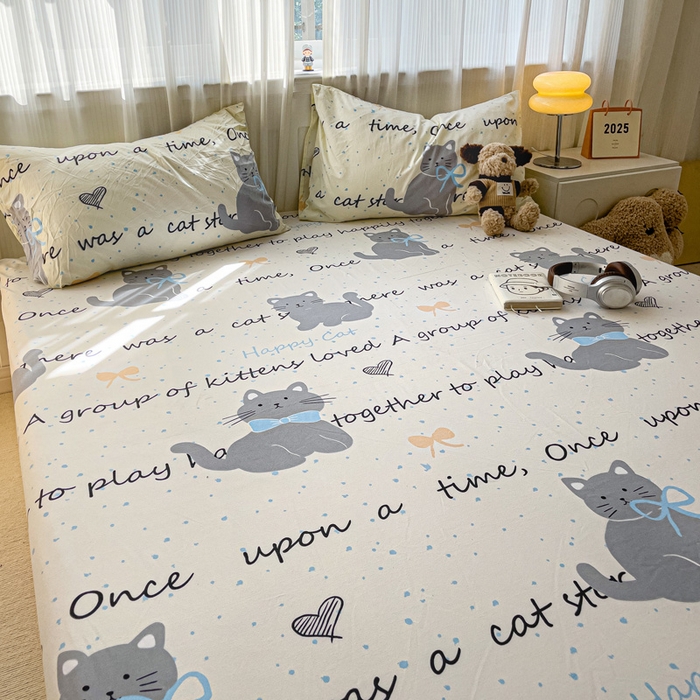 91家纺网 家纺一手货源 找家纺 仟人梦2025新款水洗棉印花床笠 追喵日记