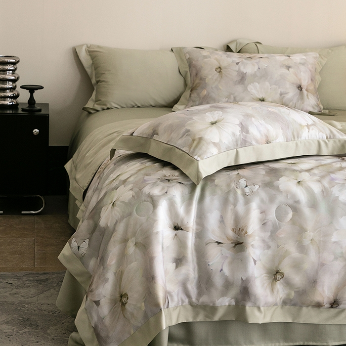 91家纺网 家纺一手货源 找家纺 立奥被业 2025年新款100%莱赛尔夏被莱赛尔夏被四件套天丝夏凉被 邂逅-绿