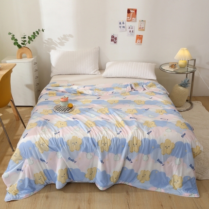 91家纺网 家纺一手货源 找家纺 （总）薇玛仕 2025新款印花凉感丝夏凉被空调被带氨自带凉感夏被