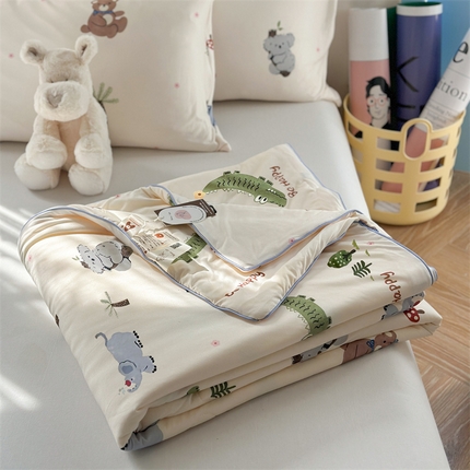 暖生活2025新款牛奶针织小清新卡通大豆夏被 被子被芯 森林宝贝