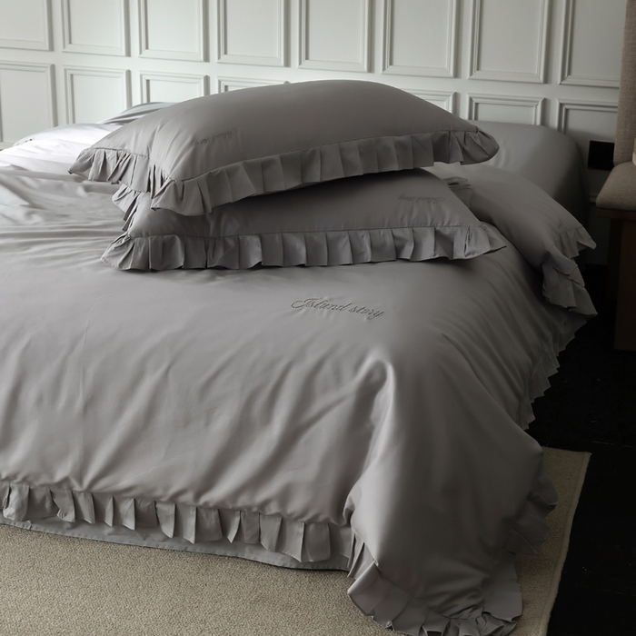 91家纺网 家纺一手货源 找家纺 轩和2025新款lf级80支超柔加密天丝棉四件套拍摄二 控价不低于468 488 巴黎晨雾