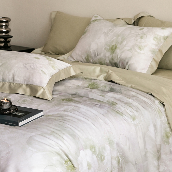 91家纺网 家纺一手货源 找家纺 立奥被业 2025年新款100%莱赛尔夏被莱赛尔夏被四件套天丝夏凉被 天仙子-绿