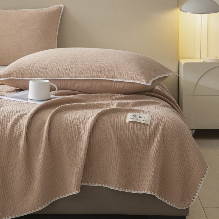 91家纺网 家纺一手货源 找家纺 （总）博雅 2025新款全棉五层纱多功能盖毯