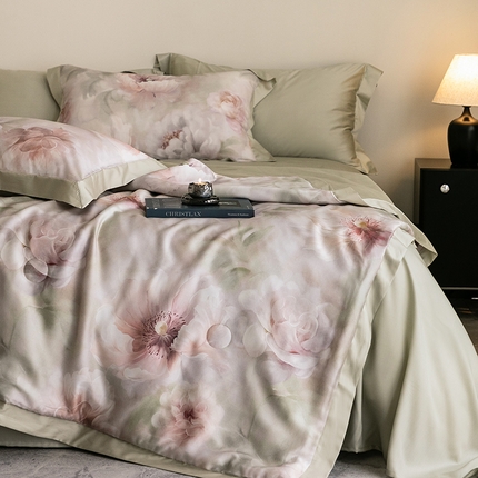 立奥被业 2025年新款100%莱赛尔夏被莱赛尔夏被四件套天丝夏凉被 微澜-紫