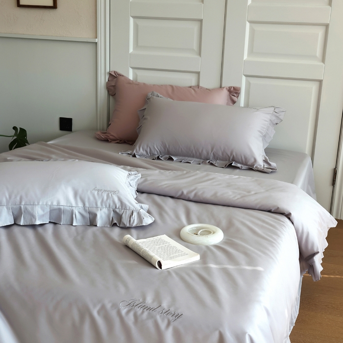 91家纺网 家纺一手货源 找家纺 轩和2025新款lf级80支超柔加密天丝棉四件套拍摄一控价不低于468 488 巴黎晨雾