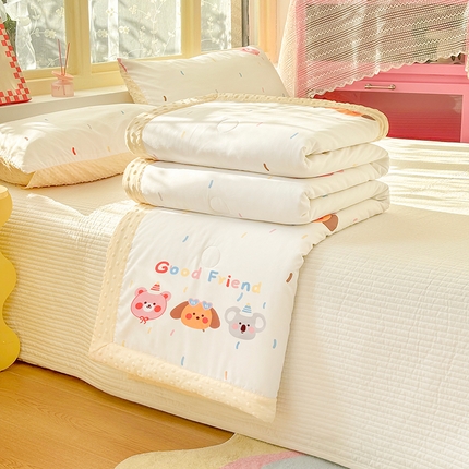 91家纺网 家纺一手货源 找家纺 （总）恒畅 2025新款A类水洗棉印花豆豆被抗菌夏被夏凉被空调被