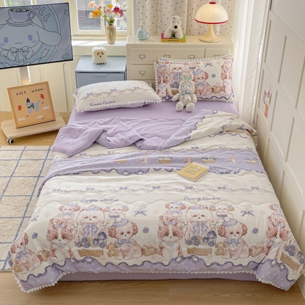 91家纺网 家纺一手货源 找家纺 （总）老帅的工厂店 2025新款A类印花洛丽塔夏被（提供买家秀）