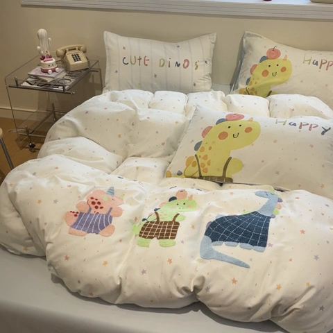 91家纺网 家纺一手货源 找家纺 （总）蓝邻家纺 2025年新款全棉双层纱毛巾绣四件套系列