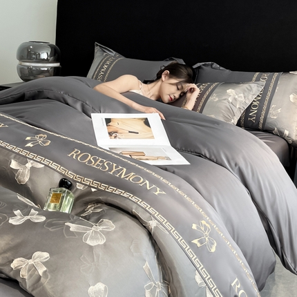 91家纺网 家纺一手货源 找家纺 （总）宇航家纺 2025新款水洗真丝金丝浮雕提花四件套