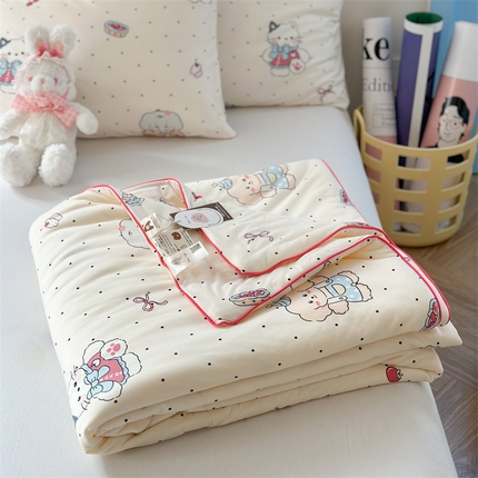 暖生活2025新款牛奶针织小清新卡通大豆夏被 被子被芯 小卡通