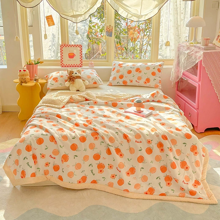 91家纺网 家纺一手货源 找家纺 恒畅 2025新款A类水洗棉印花豆豆被抗菌夏被夏凉被空调被 花橙之美