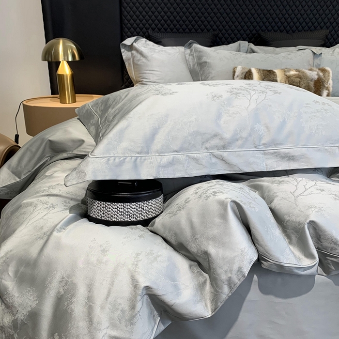 91家纺网 家纺一手货源 找家纺 莱豫 2025新款100支新疆阿克苏长绒棉提花四件套 斯卡纳