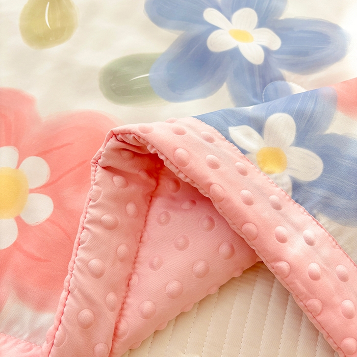 91家纺网 家纺一手货源 找家纺 恒畅 2025新款A类水洗棉印花豆豆被抗菌夏被夏凉被空调被 轻纱漫舞