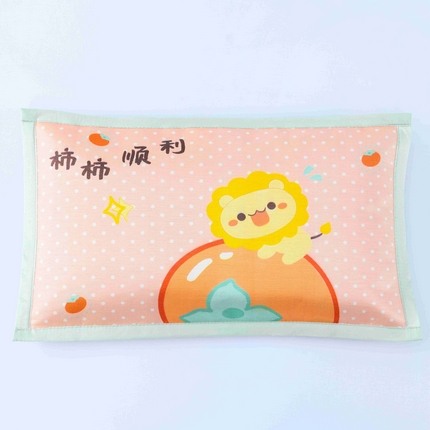 小猫派 2025新款夏季儿童冰丝枕套学生乳胶卡通枕头巾幼儿园宝宝凉爽枕芯套 柿柿顺利