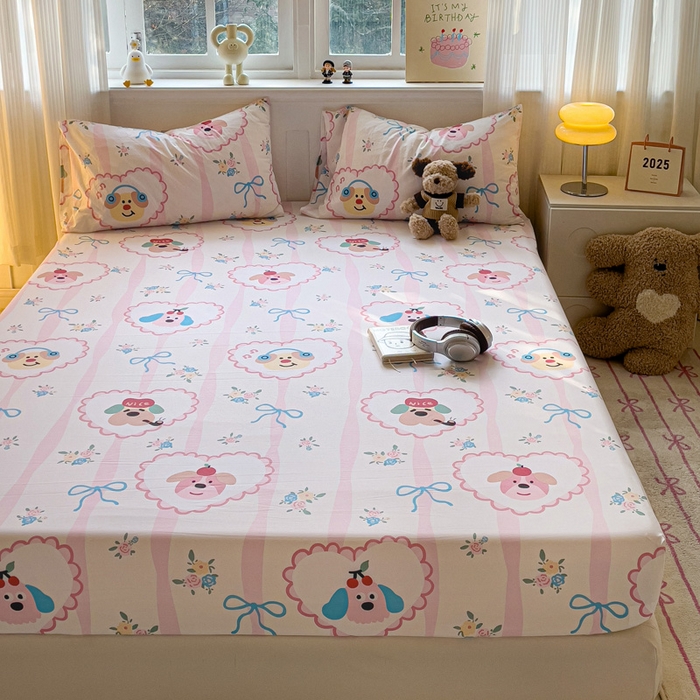 91家纺网 家纺一手货源 找家纺 仟人梦2025新款水洗棉印花床笠 绮丽花城