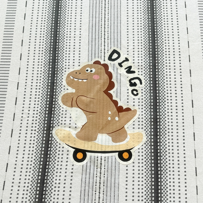 91家纺网 家纺一手货源 找家纺 博雅 2025新款全棉老粗布烫画床笠系列 条纹-滑板龙